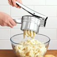 thumbnail image 3 of SHAR Potato Press, Large Stainless Steel Potato Masher with 3 Interchangeable Rice Discs Ricer Kitchen Tool for Smooth Mashed Potatoes, Fruits, Vegetables and Baby Food (Silver), 3 of 5