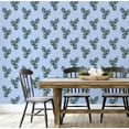 thumbnail image 5 of S4Sassy Buta Design Wallpaper- Asian Style Wall Covering, 25" X 240" Self-Adhesive Textured Vinyl Walls Paper, Decorative Wallwrap, Easy Diy Walls Covering For Bedroom, Living Room- Blue, 5 of 9