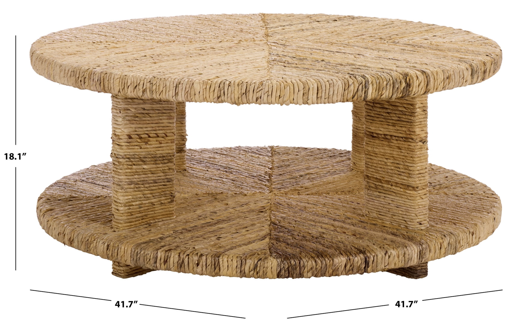 Safavieh Couture Rolando Abaca Round Coffee Table, Natural