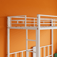 thumbnail image 6 of Tcbosik Triple Bunk Bed, Twin Over Twin Over Twin Size Metal Bunkbed Frame with Ladder and Guardrail, Space Saving, White, 6 of 7