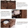 thumbnail image 4 of OKD Farmhouse Sideboard Buffet Cabinet with Storage, 60" Large Kitchen Cabinet w/Sliding Barn Doors and 4 Drawers, 31.2'' Tall Rustic Wood Coffee Bar Table for Dining Room,Reclaimed Barnwood, 4 of 6