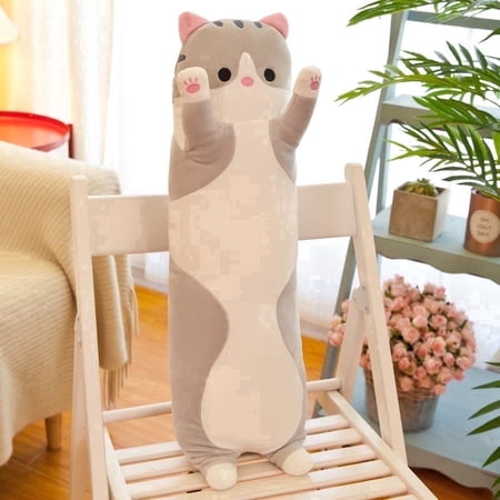 27.5in Long Cat Plush Toy Soft Stuffed Animal Plush Kawaii Cat Pillow Gift