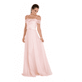 thumbnail image 4 of Women's Elizabeth K Long Cold Shoulder Dress With Embroidery Gl1521 Blush Pink Size S, 4 of 4