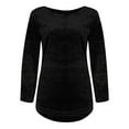 thumbnail image 3 of Endives Womens Thermal Underwear Top Crew Neck Plush Top Long Sleeve Thin Fashion Pullover Tops Plus Size S-5XL, 3 of 4