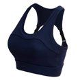 thumbnail image 2 of Sujetador deportivo acolchado para mujer, resistente a los golpes, gimnasio, yoga, correr, fitness, ropa interior (azul marino M), 2 of 8