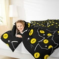 thumbnail image 4 of jejeloiu Colorful Cartoon Cat Full Size Comforter Sets,Kawaii Kitten Animal Bedding Comforter Set,Black Pet Animals Bedding Sets For Girl Boys,Ultra Soft Home Decor Reversible,3pcs, 4 of 8