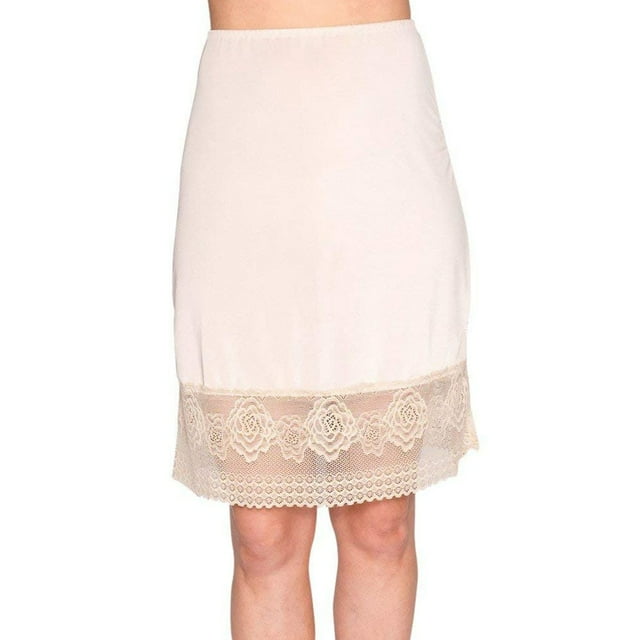 Women Waist Intimate Soft Petticoat Lace Patchwork Slips Lady Underskirt