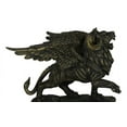 thumbnail image 5 of Faux Bronze Greek Guardian Winged Lion Chimera Gargoyle With Goat Horns Figurine, 5 of 10