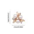 thumbnail image 1 of 2 Pieces Hairpin Headdress Flat Back Non-perforated Design Shiny Rhinestones Beautiful Pearl Flower Buckle for Dancing Party Type 9, 1 of 7