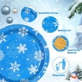 thumbnail image 6 of Waipfaru 200 PCS Christmas Paper Plates and Napkins White Snowflake Party Supplies Blue Disposable Dinnerware Set for Xmas Party, 6 of 7