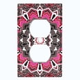 thumbnail image 2 of Metal Light Switch Plate Cover Mandala Pink Black Flower Tile Pattern MDL061, 2 of 13