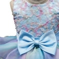 thumbnail image 3 of Little Girl's Sleeveless Tulle Flower Rainbow Tutu Dress for Wedding Party 3-10T, 3 of 6