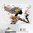 thumbnail image 1 of Butterflies Tapestry, Girl a Heart of Enjoying Blossoms Summertime Fantasy Happy Animal Print, Fabric Wall Hanging Decor for Bedroom Living Room Dorm, 2 Sizes, Multicolor, by Ambesonne, 1 of 1