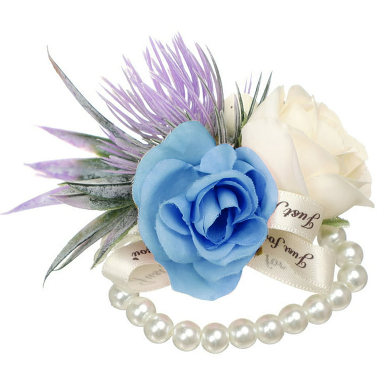 Wrist Corsage Flower Romantic Bow Decor Exquisite Bride Bridesmaid Wrist Corsage  Bracelet for Wedding Prom Anniversary E 