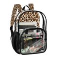 thumbnail image 2 of PVC Transparent Backpacks Clear Backpack for Travel and Outings Brown Leopard Print Pattern, 2 of 7