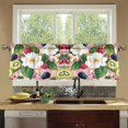 thumbnail image 4 of Yayeee Kitchen Curtains Set of 2 Light Filtering 57"x36" Over Sink Window Panels, Pink Raspberries, 4 of 7