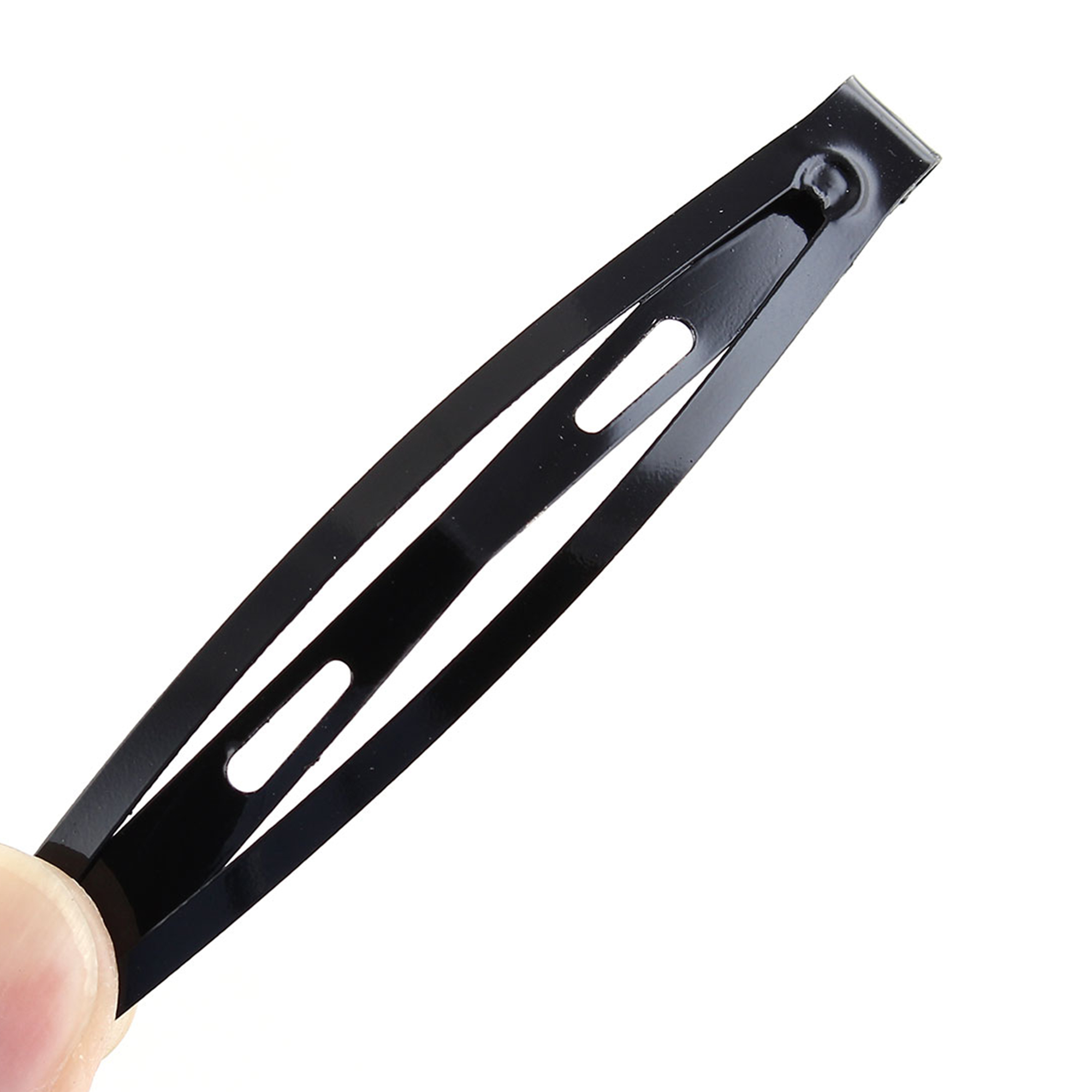 Unique Bargains 5PCS Hair Barrettes 2.8 Inch Metal Black Snap Hair Clips for Women Ladies