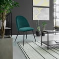 thumbnail image 5 of Dining Chair, Green Velvet, Metal Black legs, Set of 2 Side Chairs, 5 of 9