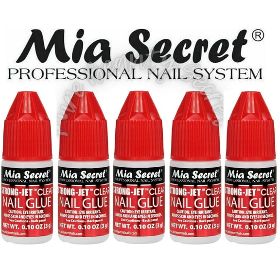 Mia Secret Strong-Jet Clear Nail Glue Drop-on Glue 3g (322) x 5