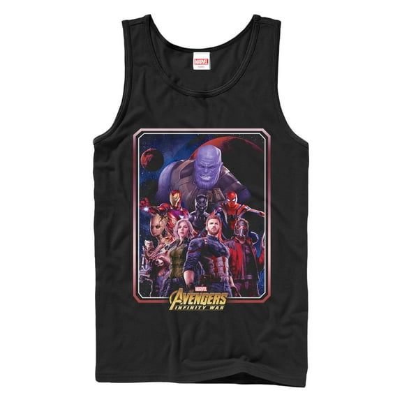 Men's Marvel Avengers: Infinity War Character Frame Tank Top Black Medium