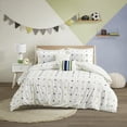 thumbnail image 4 of Home Essence Kids Kelsey Cotton Jacquard Pom Pom Comforter Set, Polyester Filled, Green / Navy, Full/Queen, 4 of 13