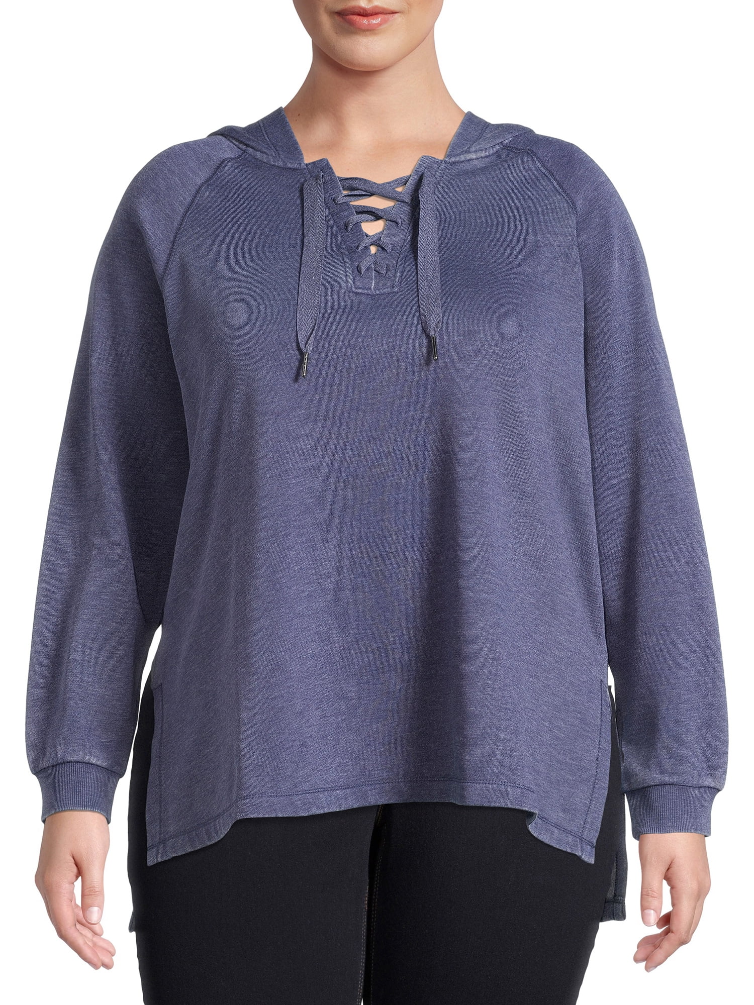Washed Fleece Hoodie Tunic - Walmart 