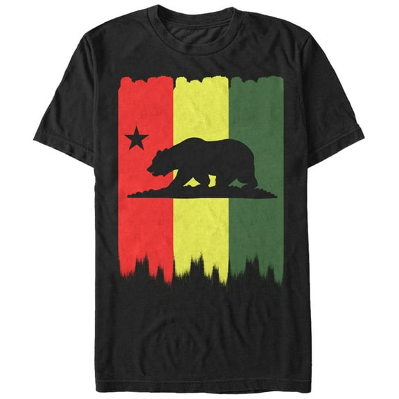 Men's Lost Gods Rasta California Bear Graphic Tee Black Medium