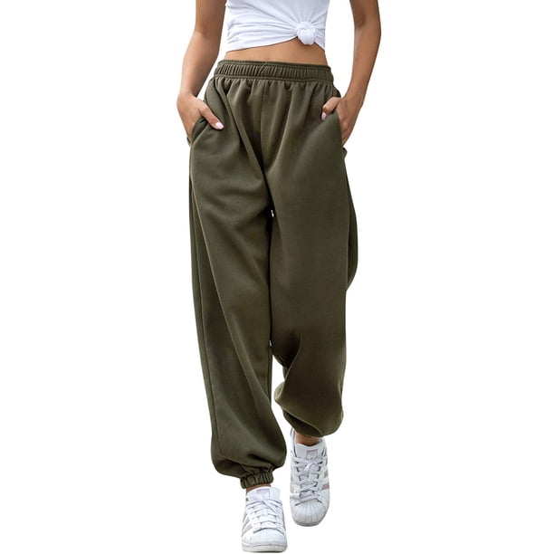 Txlixc Pantalones Casuales para Mujer, Pantalones Deportivos Absorbentes De Sudor Transpirables De Color Sólido Monocromo Txlixc Estilo de ocio