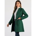 thumbnail image 2 of DARING DIVA Women's Elegant Winter Overcoat V Neck Single Breasted Coats Dark Green S, 2 of 6