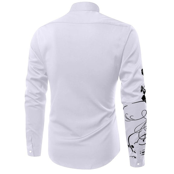 Gubotare Shirts For Men Fashion Men's Standard-Fit Long-Sleeve Stretch Oxford Shirt with Pocket,White 3XL