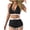 Black, variant on Summer Swimsuits 2 Piece,Womens Swimsuit Tummy Control Swim Shorts High Waisted Bikini Sets Sports Color Block Bathing Suit 2 Piece Swimwear,Black,S