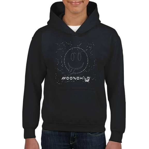 Moonchild Emoji - Cosmic Smiley Starry Night Youth's Hoodie