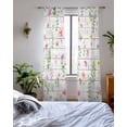 thumbnail image 3 of Pink Spring Floral Sheer Curtains 63 Inch Length 2 Panels Set for Living Room/Bedroom, Flowers Botanical Elegant Wooden Kitchen Curtains Grommet Semi-Sheer Curtains Drapes Window Treatments 42"x63"x2, 3 of 7