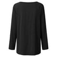 thumbnail image 4 of Idoravan Womens T Shirts Long Sleeve Crew Neck Basic Tee Women Casual T-Shirt Loose Long Sleeve Tops Solid Blouse Black XL, 4 of 5