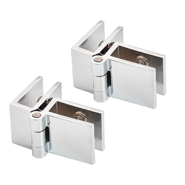 2 Pcs Silver Bathroom Shower Glass Door Hinges Cabinet Hardware Clamp Hinge Set