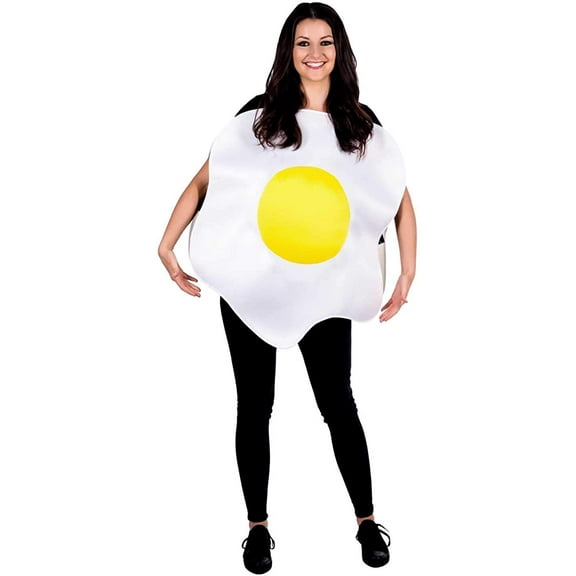 Fun Shack Mens Womens Fried Egg Costume Adult Funny Food Novelty Stag Hen Halloween White One Size