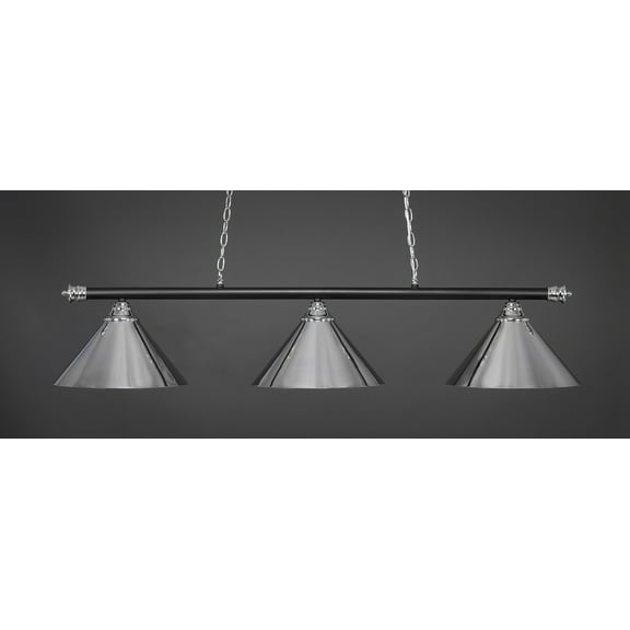 Toltec 373-CHMB-420-CH Oxford 3 Bulbs Bar Billiards Pool Table Island Light