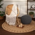thumbnail image 7 of bellolin Hand-Knitted Round Boho Pouf | Cable Knitted Cord Boho Pouffe | Stuffed Poof Accent Beanbag Chair | Footrest for Living Room, Bedroom, Nursery, Covered Patio (19.5"X19.5" X14") (Gray), 7 of 7