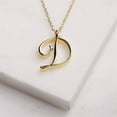 thumbnail image 3 of Petit Collier Alphabet Cursif 26 Lettres A-Z Logo Tag Symbole Pendentif Chaîne Clavicule, 3 of 4