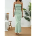 thumbnail image 6 of Women Sleeveless Backless Dress, Pure Color Strapless Long Dress, 6 of 9