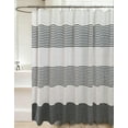 thumbnail image 4 of Serafina Home Striped Black and White Fabric Shower Curtain: 100% Cotton Luxury Hotel with Detailed Decorative Weave for Bathroom 70" x 72", 4 of 8