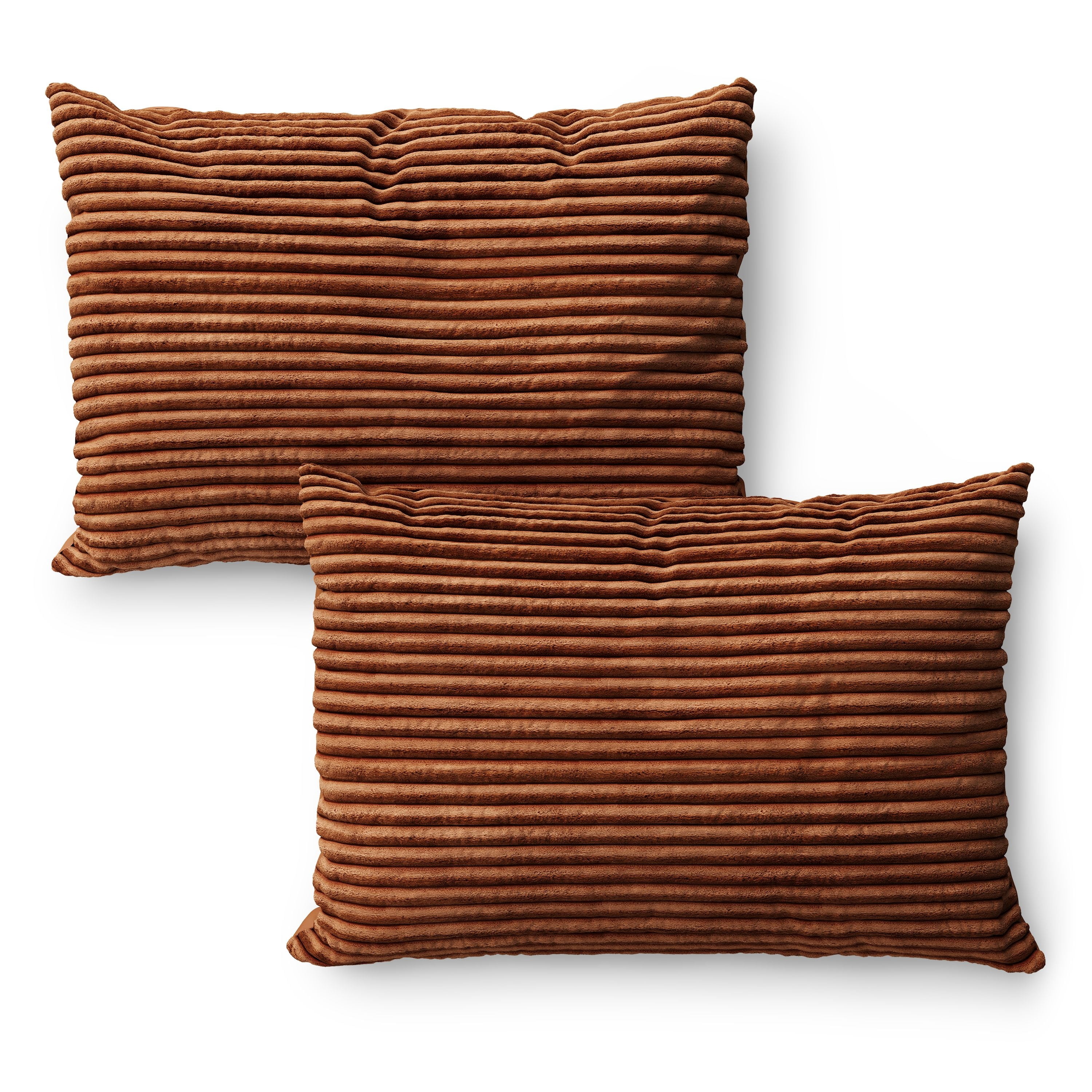Mainstays Kids Orange Solid Plush Ribbed Corduroy Comforter Set, Full/Queen, 3 Pieces