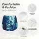 thumbnail image 4 of Balery Abstract Blue Skull Pantalones cortos deportivos para mujer con forro y dos bolsillos, elásticos, para entrenamiento, gimnasio, yoga-Large, 4 of 7