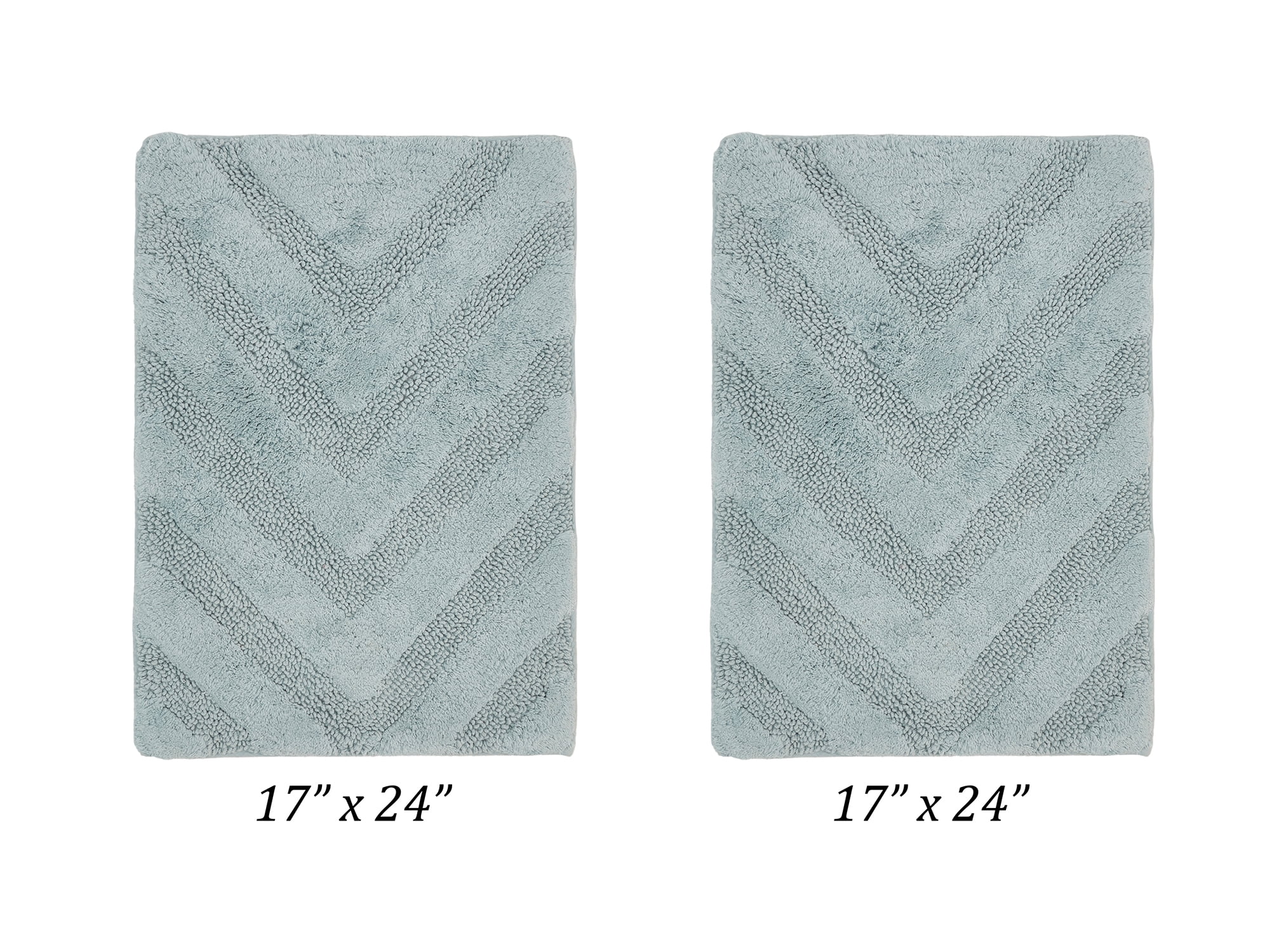 Better Trends 2 Piece Bathroom Rug Set 100% Cotton Extra Soft Tufted Bath Rug Water Absorbent Non-Slip Bath Mat Machine Washable (Blue) Hugo Collection