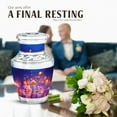 thumbnail image 4 of JAGASY Pink Flamingo Handmade Urn for Ashes Adult Male, Blue Urns for Human Ashes Keepsake, Lotus Flowers & Water Lily Decorative Urns for Parents, Small Cremation Urn for Mother & Father, (3 Inch), 4 of 7