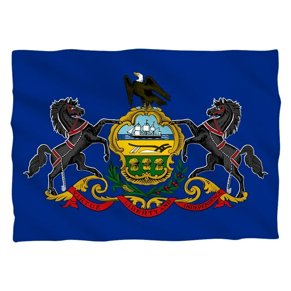 Pennsylvania Flag (Front Back Print) Pillow Case