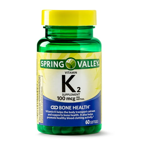 Spring Valley Vitamin K2 Softgels, 100 mcg, 60 Ct ...