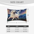 thumbnail image 4 of Gukieu Vintage Starry Sky Puppy Print Plush Pillow Cover, Hidden Zipper Pillow Protector without Pillow Core, Suitable for Bedroom, Office, Car Decoration-16"x24", 4 of 6