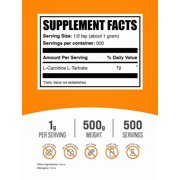 BulkSupplements L-Carnitine L-Tartrate Powder, 1g Per Serving - 500 Grams (1.1 lbs) - 500 Servings