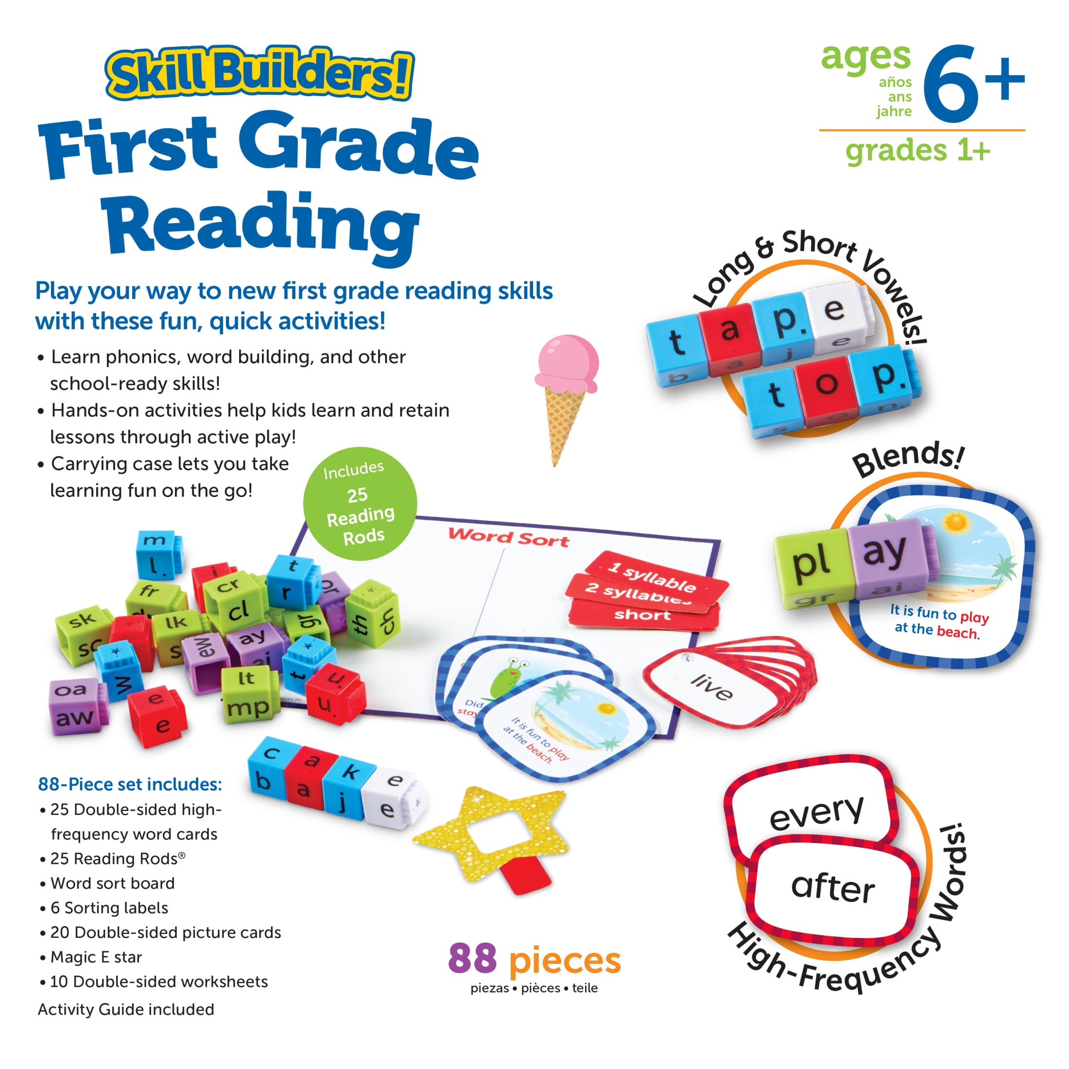 Learning Resources Skill Builders! 1st Grade Reading Homeschool and Classroom Supplies, Reading Games for Kids Ages 6 and Up